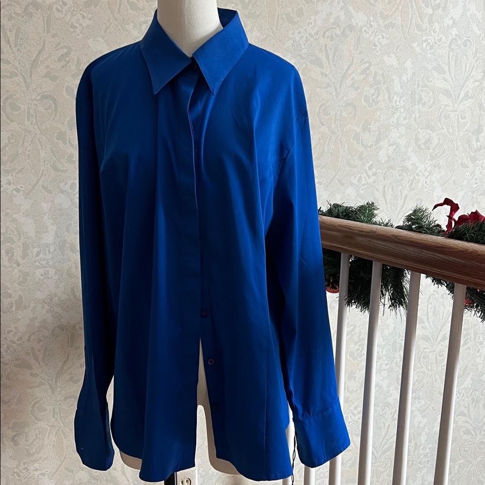 Lane Bryant Royal Blue Button-Up Blouse. Size 18/20